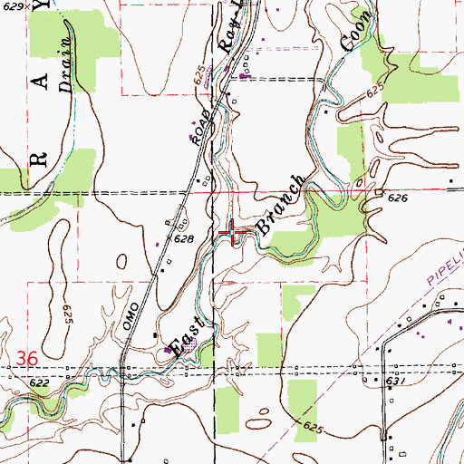 Topographic Map of Ray-Lenox Drain, MI