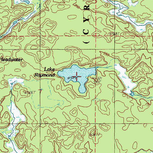 Topographic Map of Lake Raymond, MI