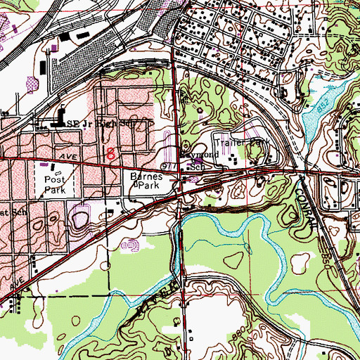 Topographic Map of Raymound School, MI