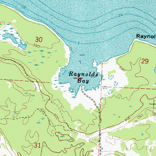 Topographic Map of Raynolds Bay, MI