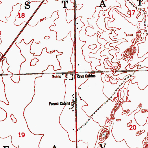 Topographic Map of Rays Cabins, MI