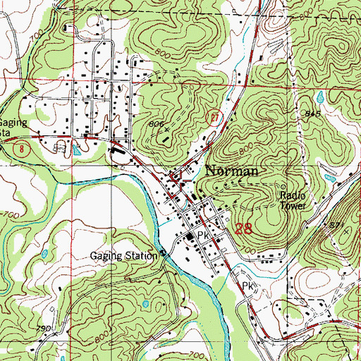 Topographic Map of Norman United Methodist Church, AR