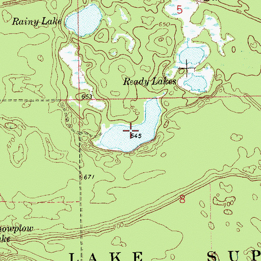 Topographic Map of Ready Lakes, MI