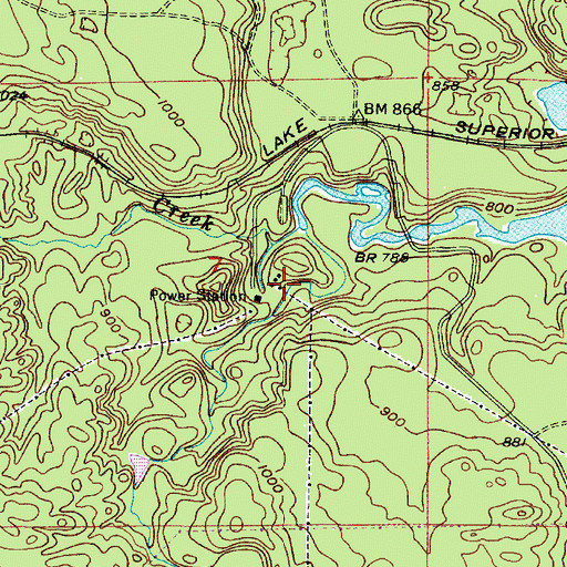 Topographic Map of Reany Creek, MI