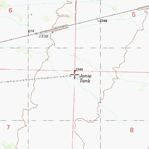 Topographic Map of Janie Tank, AZ
