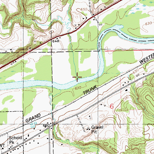 Topographic Map of Red Creek, MI