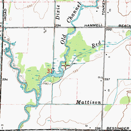 Topographic Map of Red Drain, MI