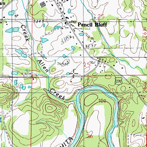 Topographic Map of Oak Grove School (historical), AR