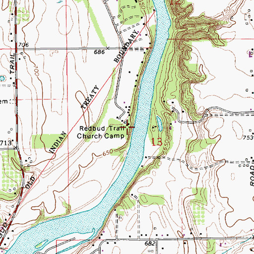 Topographic Map of Redbud Trail Church Camp, MI