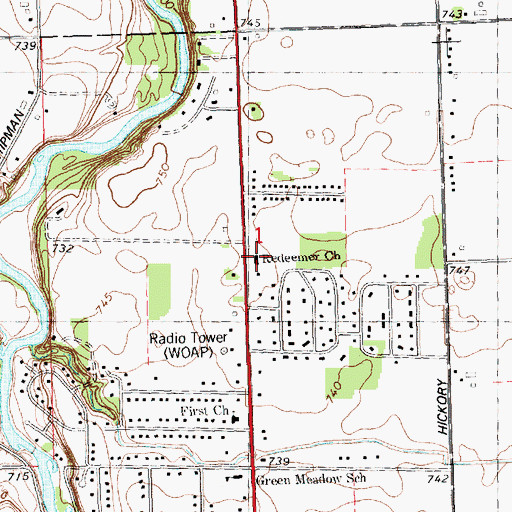 Topographic Map of Redeemer Church, MI