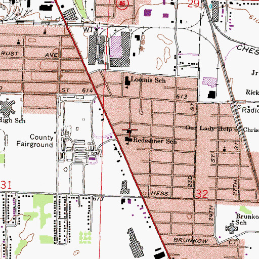Topographic Map of Redeemer School, MI