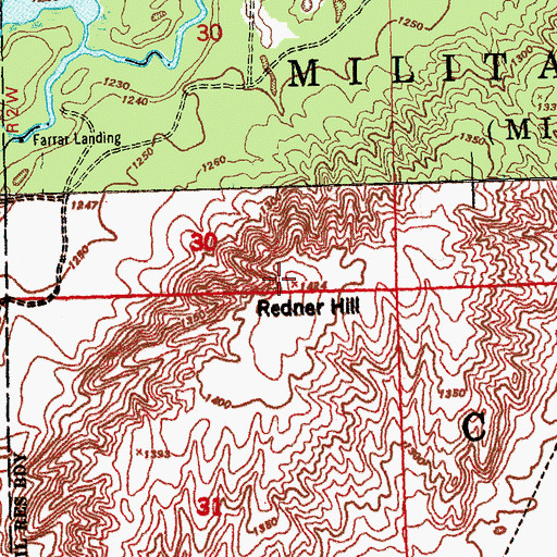Topographic Map of Redner Hill, MI