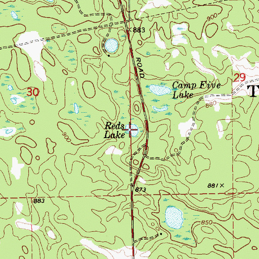 Topographic Map of Reds Lake, MI