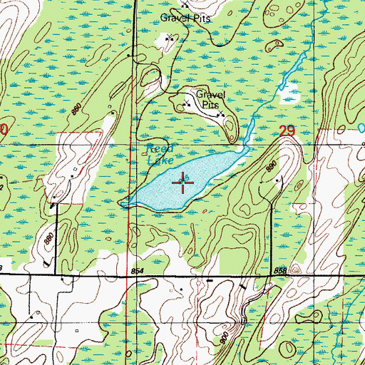 Topographic Map of Reed Lake, MI