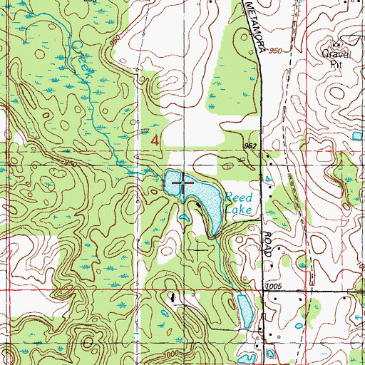 Topographic Map of Reed Lake, MI