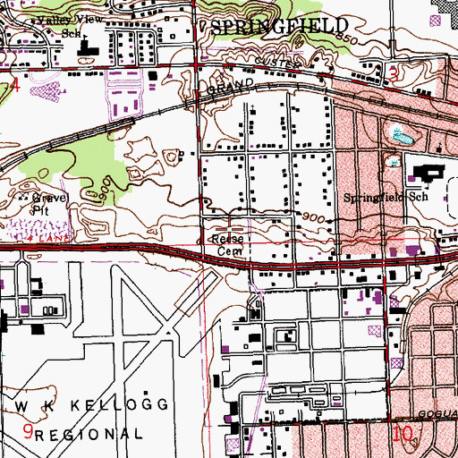 Topographic Map of Reese Cemetery, MI
