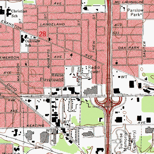 Topographic Map of Reese Playground, MI