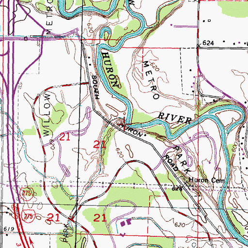 Topographic Map of Regan Drain, MI
