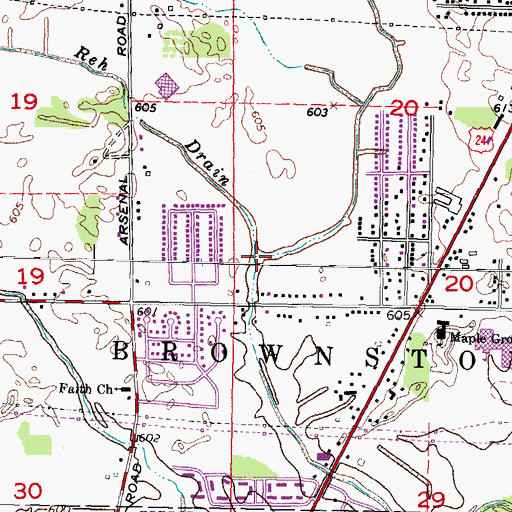 Topographic Map of Reh Drain, MI