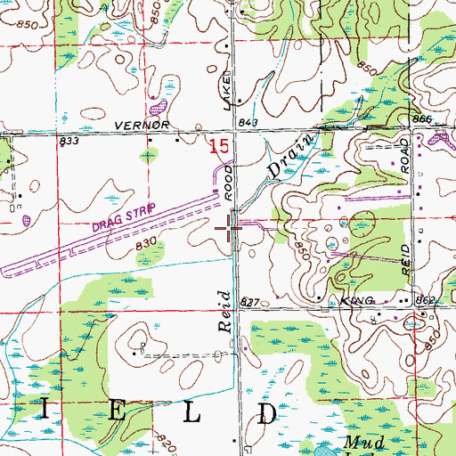 Topographic Map of Reid Drain, MI