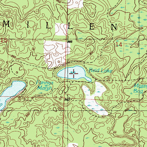 Topographic Map of Reid Lake, MI