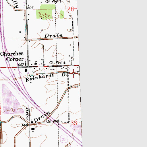 Topographic Map of Reinhardt Drain, MI