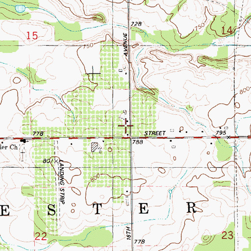Topographic Map of Reister School, MI