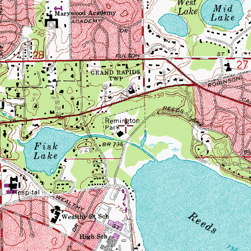 Topographic Map of Remington Park, MI