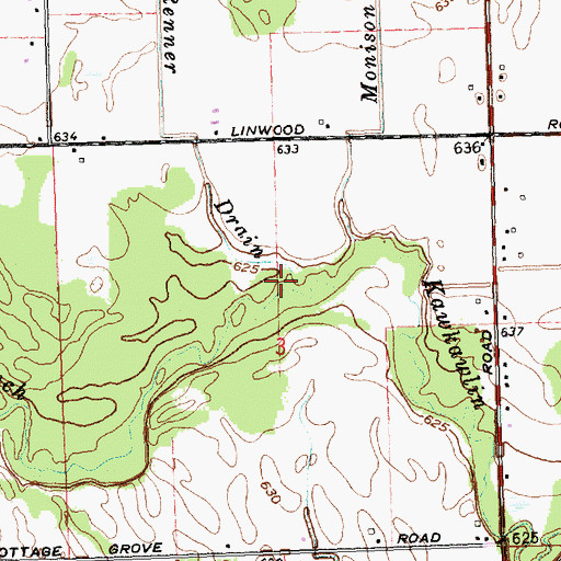 Topographic Map of Renner Drain, MI