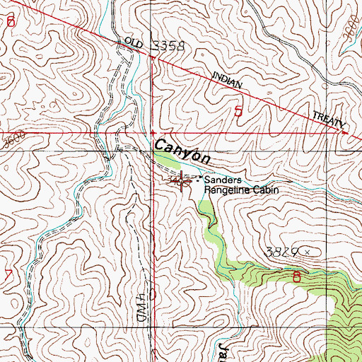 Topographic Map of Janis Canyon, AZ