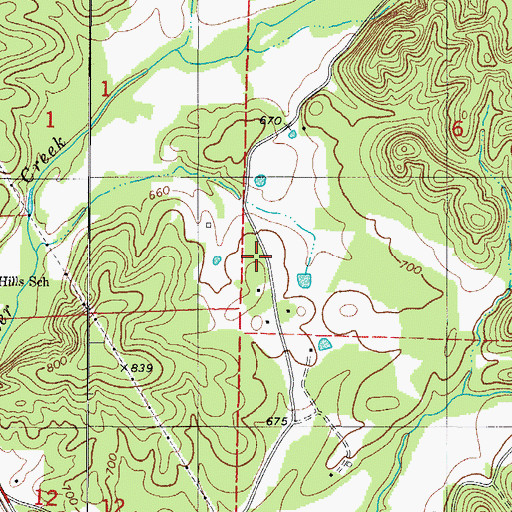 Topographic Map of Old Bethel School (historical), AR