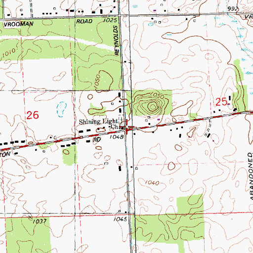 Topographic Map of Reynolds School, MI