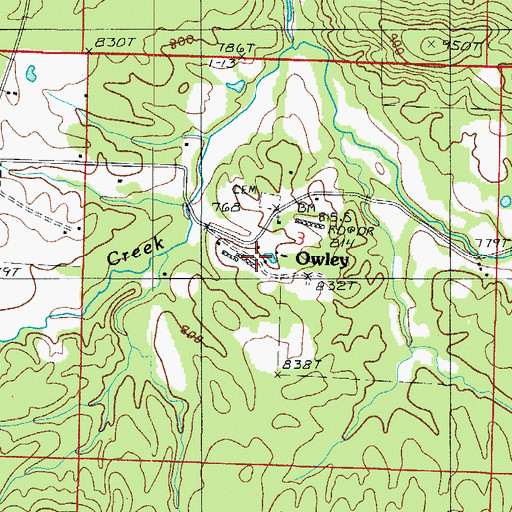 Topographic Map of Owley School (historical), AR