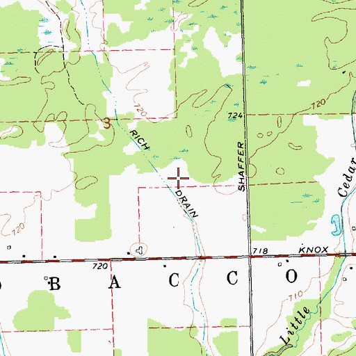 Topographic Map of Rich Drain, MI