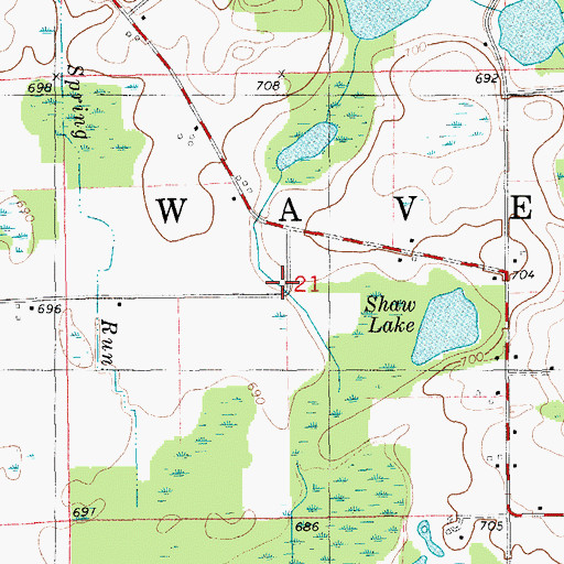Topographic Map of Rich-Dillon Drain, MI
