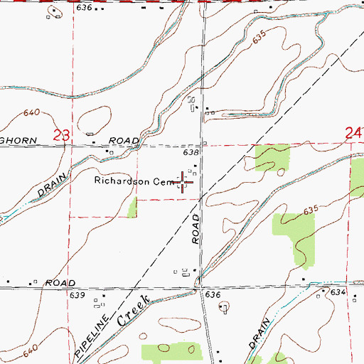 Topographic Map of Richardson Cemetery, MI
