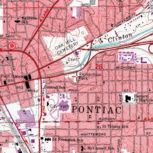 Topographic Map of Richardson Park, MI