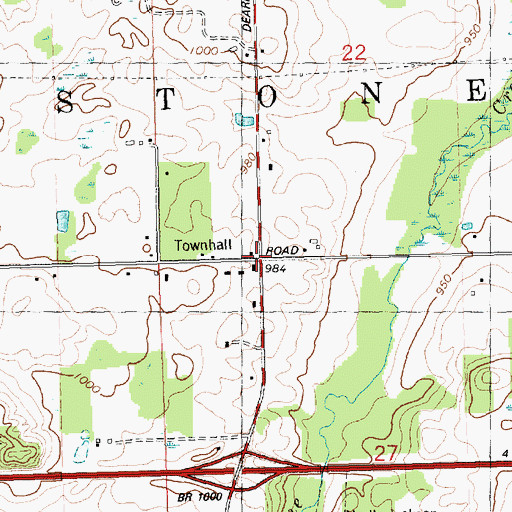 Topographic Map of Richardson School, MI