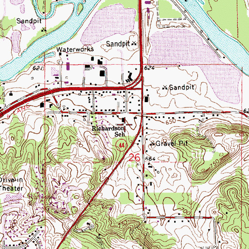 Topographic Map of Richardson School, MI