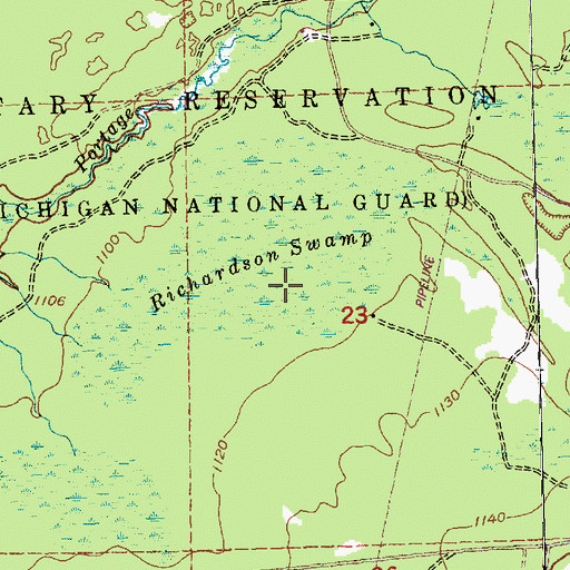 Topographic Map of Richardson Swamp, MI