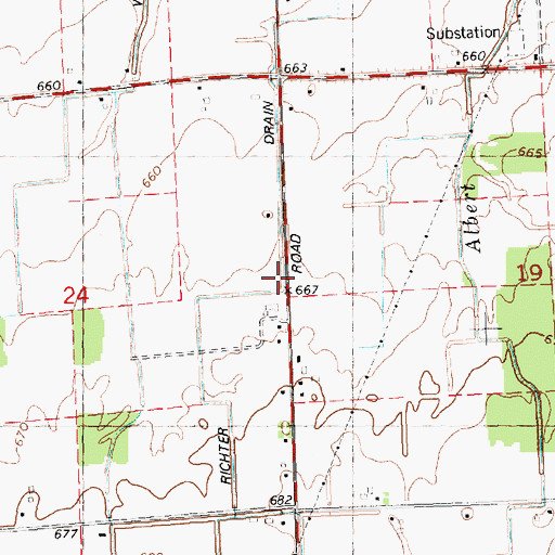 Topographic Map of Richter Drain, MI