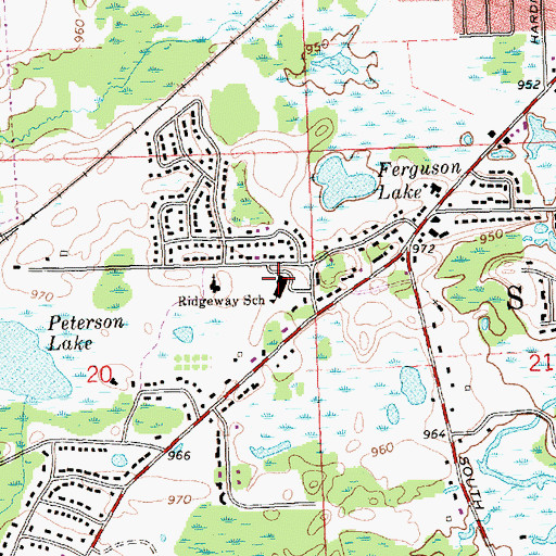 Topographic Map of Jackson Christian High School, MI