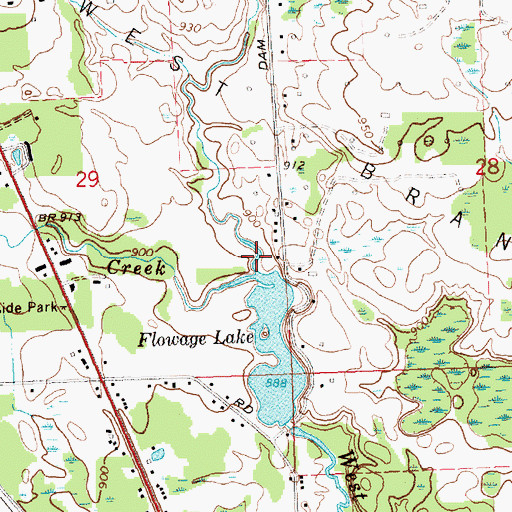 Topographic Map of Rifle Creek, MI