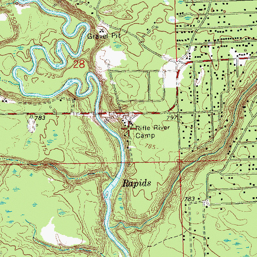 Topographic Map of Rifle River Camp, MI