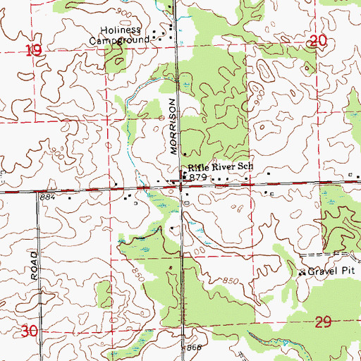 Topographic Map of Rifle River School, MI