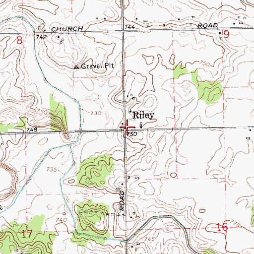Topographic Map of Riley, MI
