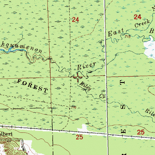 Topographic Map of Riley Creek, MI