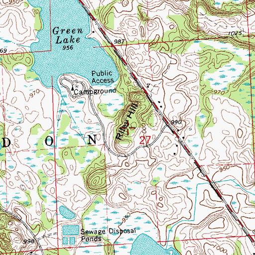 Topographic Map of Riley Hill, MI