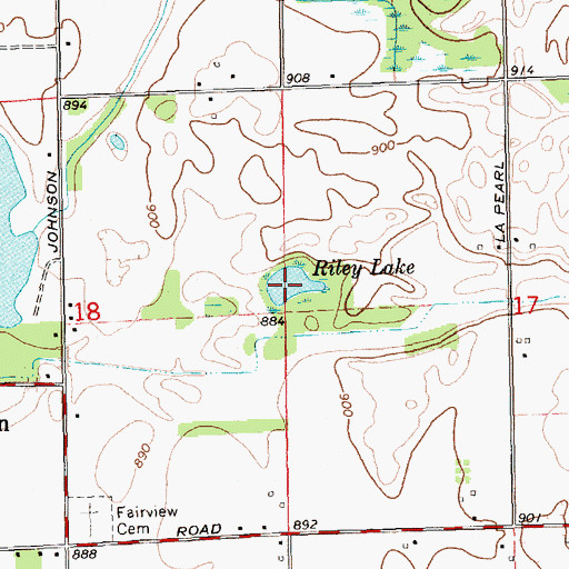 Topographic Map of Riley Lake, MI