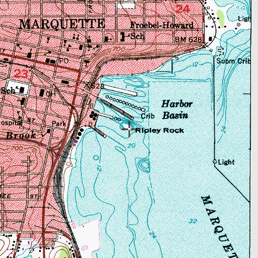 Topographic Map of Ripley Rock, MI
